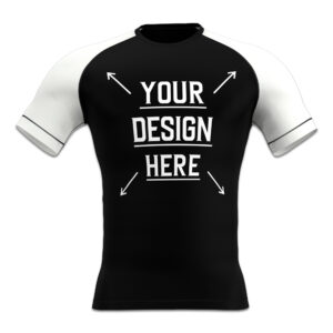 Black with White sleeves ranked Rash Guard| Wholesale Supplier & Manufacturer| Decent Fight Wears