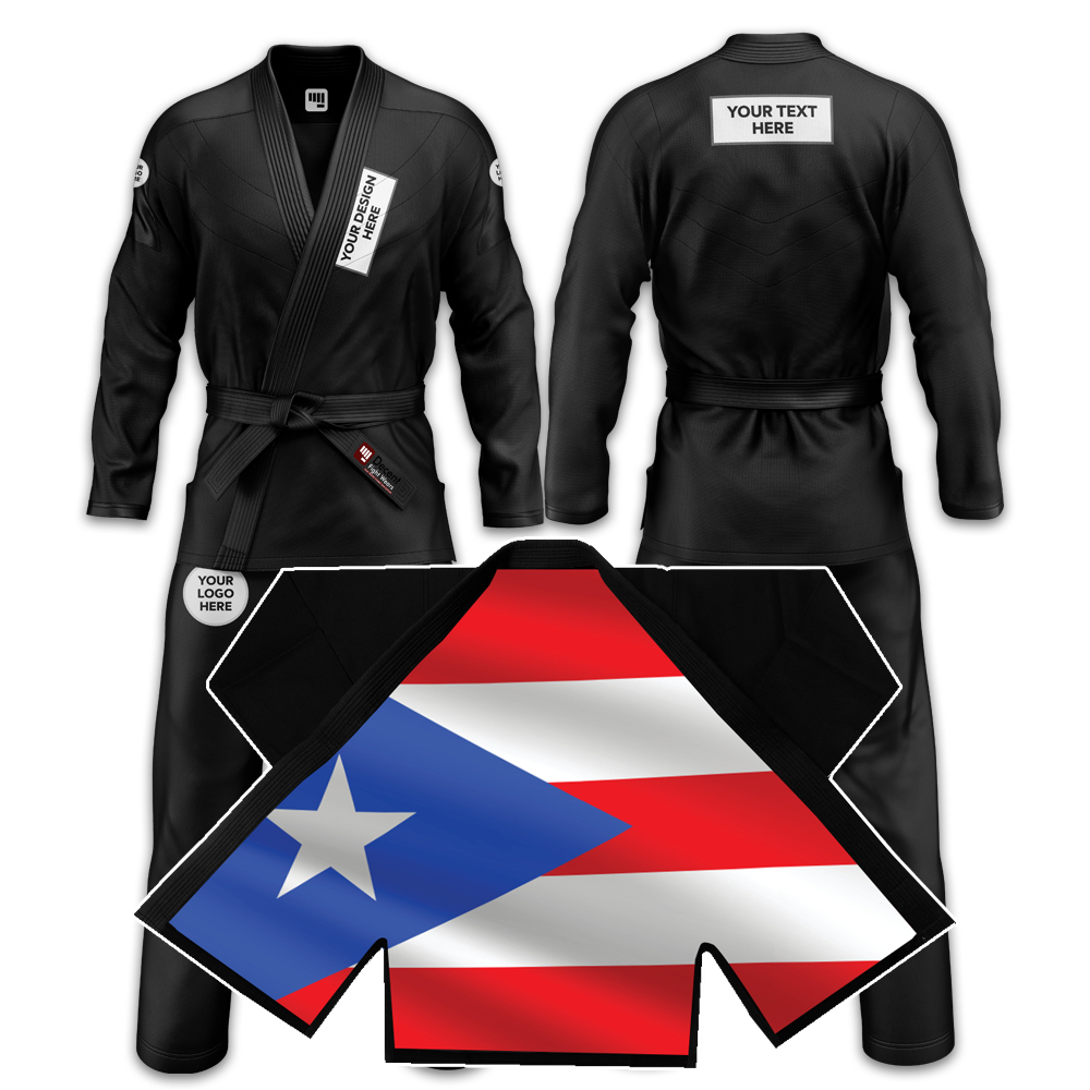 Puerto Rico Black Sublimation Brazilian Jiu Jitsu Gi (BJJ Gi) | Wholesale Supplier & Manufacture| Decent fight Wears - Image 4